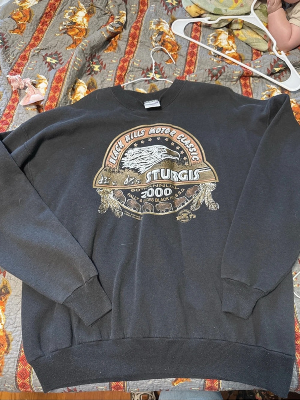 Harley-Davidson Black Crewneck Sweatshirt with Sturgis Eagle Graphic